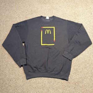 McDonald's Employee Sweatshirt Uniform Medium Blue Gray Crewneck Logo